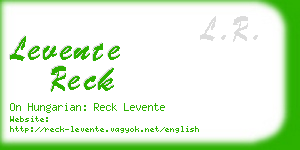 levente reck business card